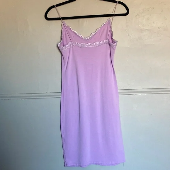 Fashion Nova Purple Lace Spaghetti Strap Mini Slip Dress - Picture 5 of 8